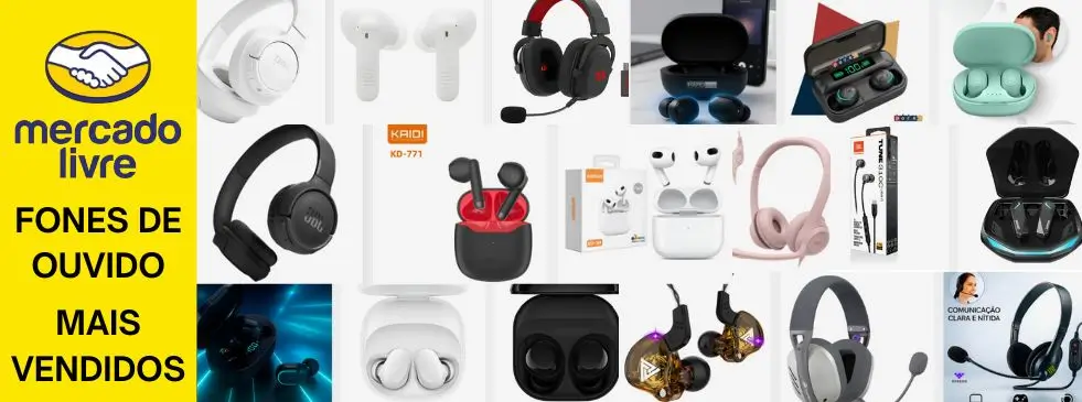Os fones de ouvido mais vendidos no Mercado Livre