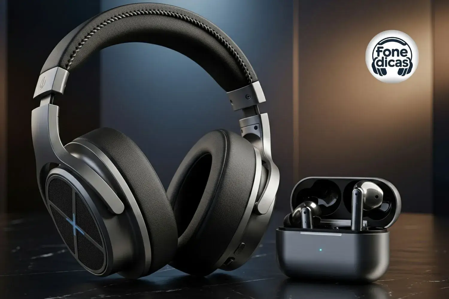 tipo de fone de ouvido Bluetooth