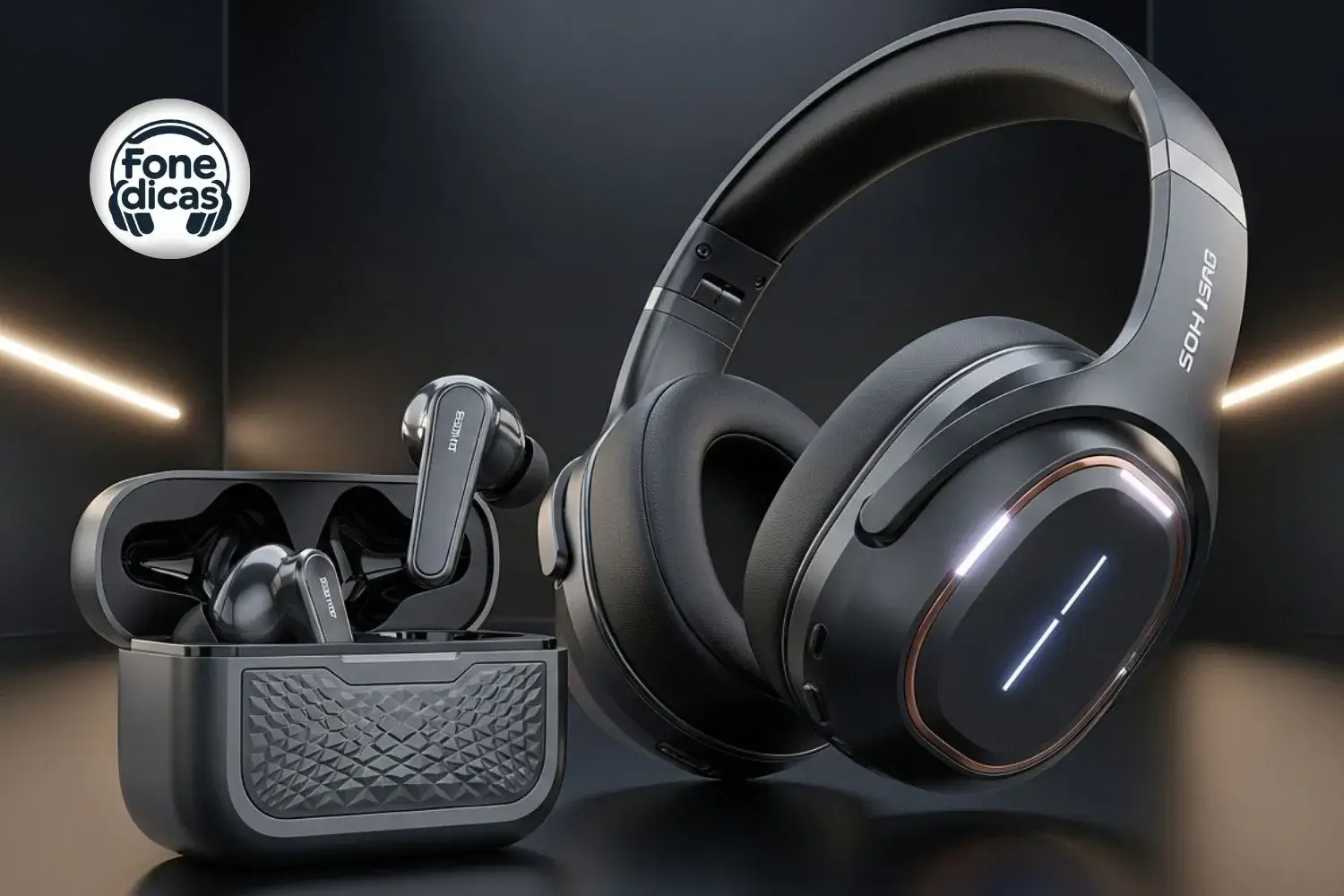 Tecnologia de áudio e conforto em fones over-ear